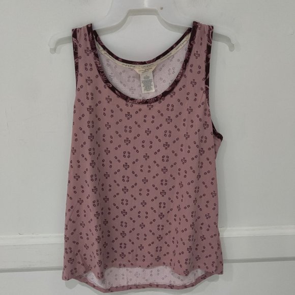 NWoT Lucky Brand Women's Drawstring Lounge Tank Top Burgundy Size L $85 FFF007 - Picture 1 of 2